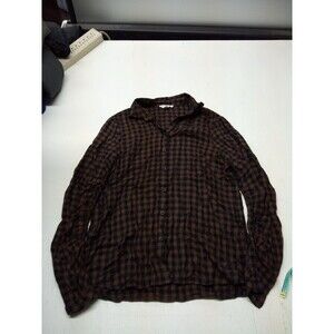 Beach Lunch Lounge Ladies Size M Checked Long Sleeve Button Up Shirt